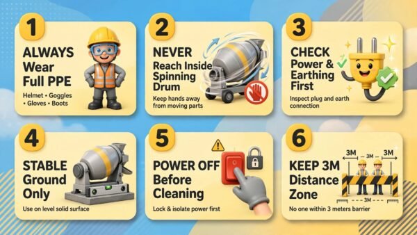 Compact Cement Mixer Safety Rules: 6 Critical Tips to Prevent Accidents