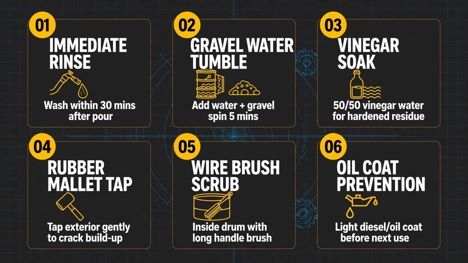 Compact Cement Mixer Drum Cleaning Hacks